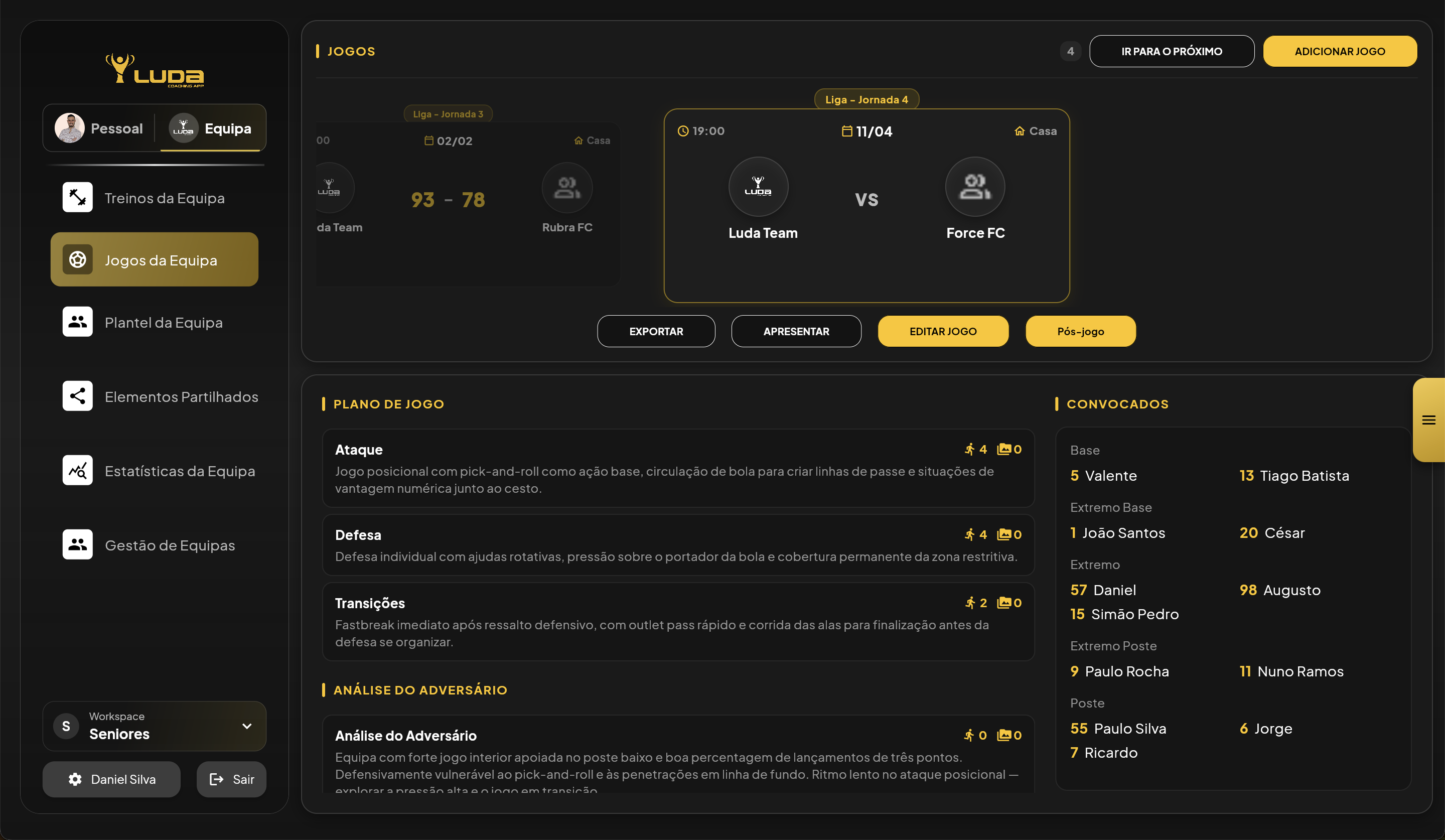 Análise de Jogos — Basquetebol